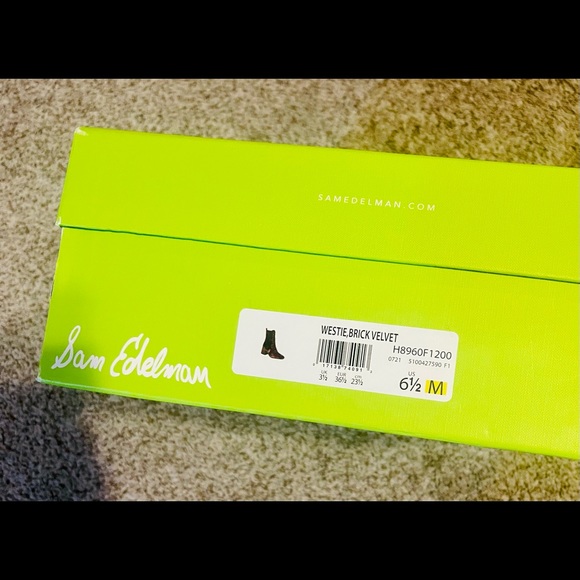 COPY - Sam Edelman Western, Brick Velvet Bootie - Picture 5 of 6